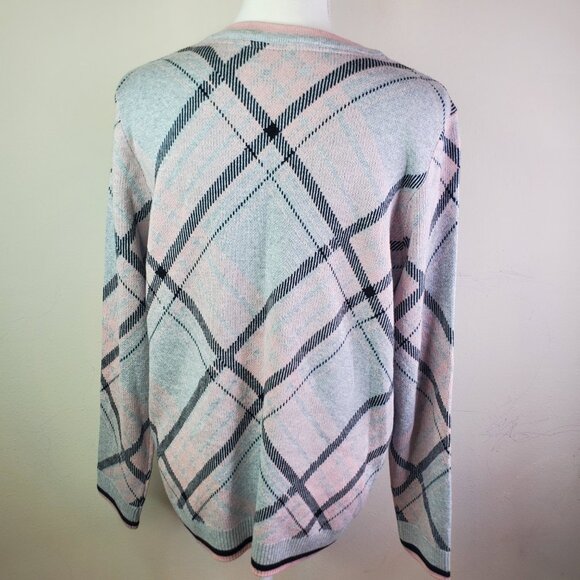 Charter Club Womens Grey Argyle Knit Sweater XL - Picture 8 of 11